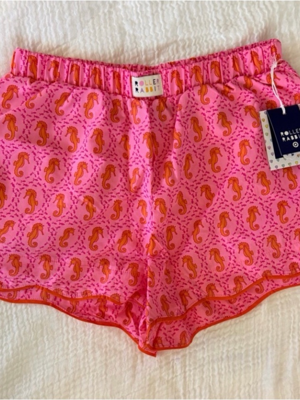 Roller Rabbit for Target  Pink Shorts with Orange Seahorse Motif NWT